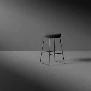 Turin Black Frame Fabric Seat Stool Chair