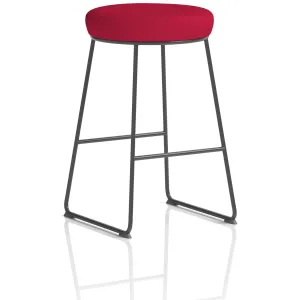 Turin Black Frame Fabric Seat Stool Chair