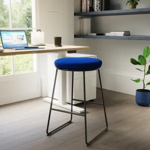 Turin Black Frame Fabric Seat Stool Chair