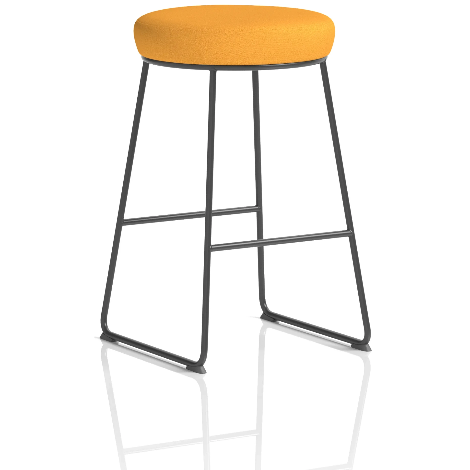 Turin Black Frame Stackable Fabric Bar Stool