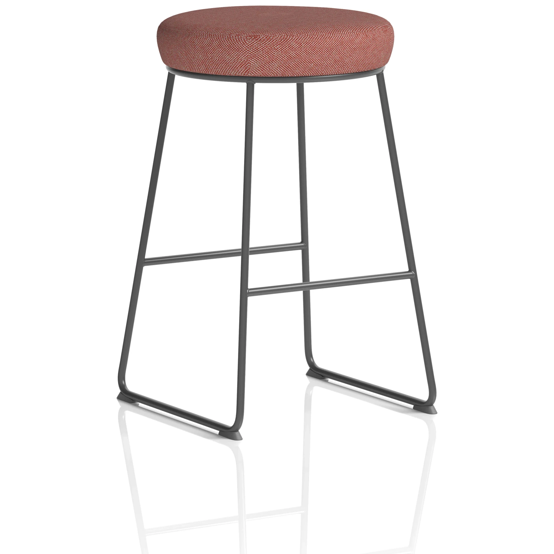 Turin Black Frame Stackable Fabric Bar Stool
