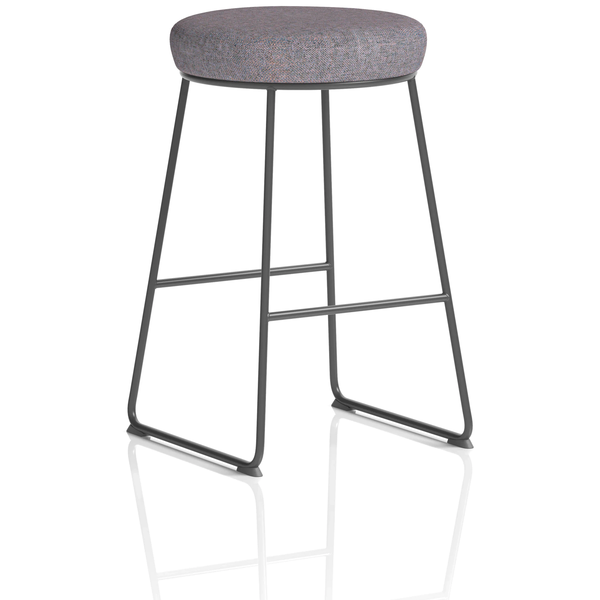 Turin Black Frame Stackable Fabric Bar Stool