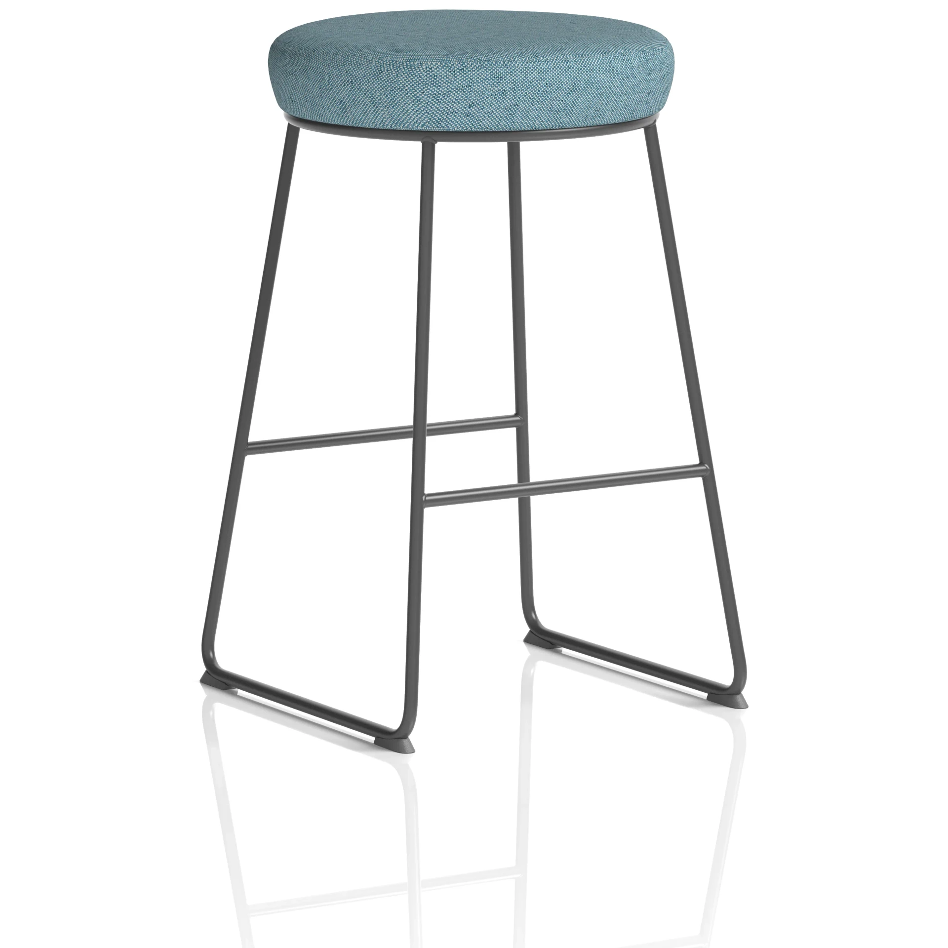 Turin Black Frame Stackable Fabric Bar Stool
