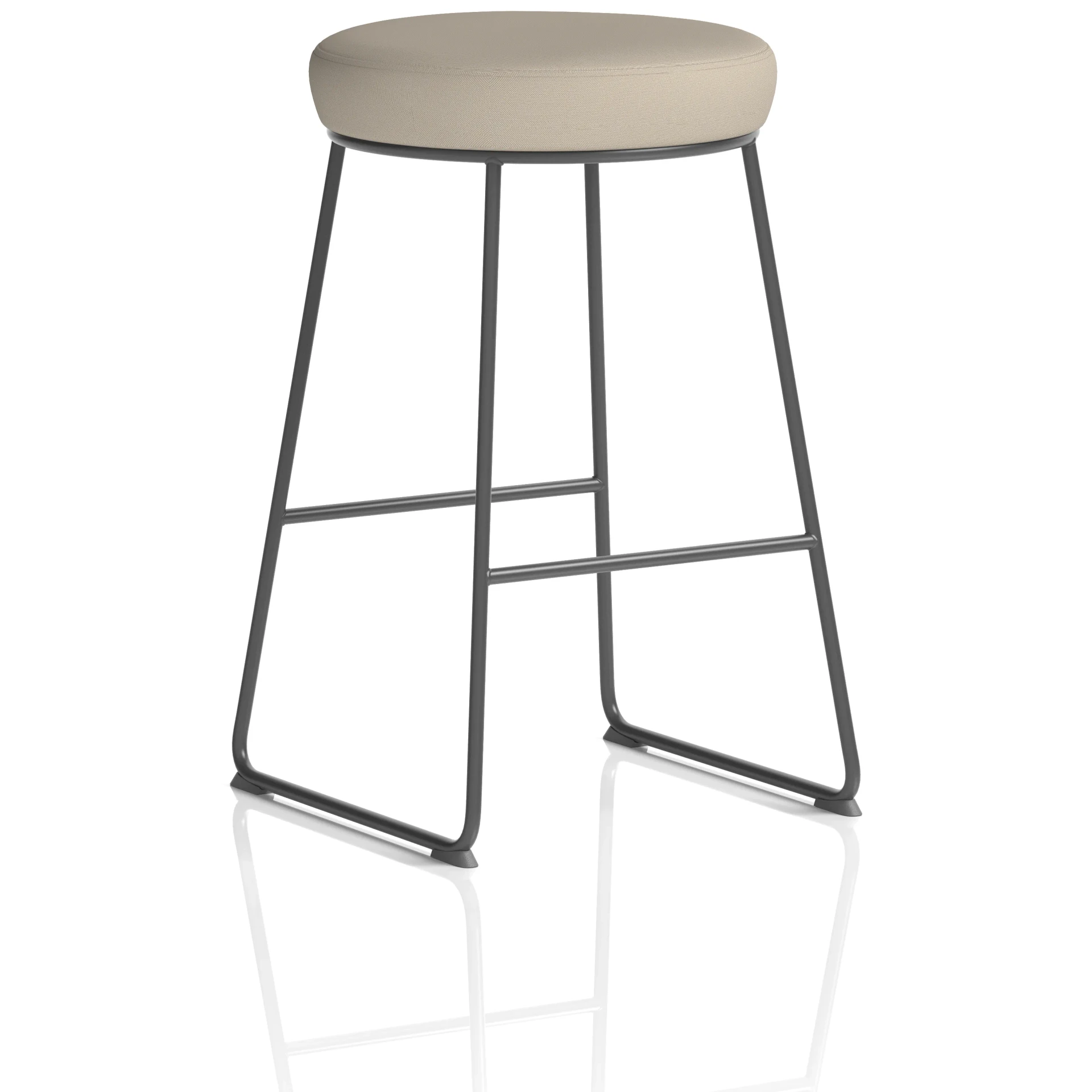 Turin Black Frame Stackable Fabric Bar Stool