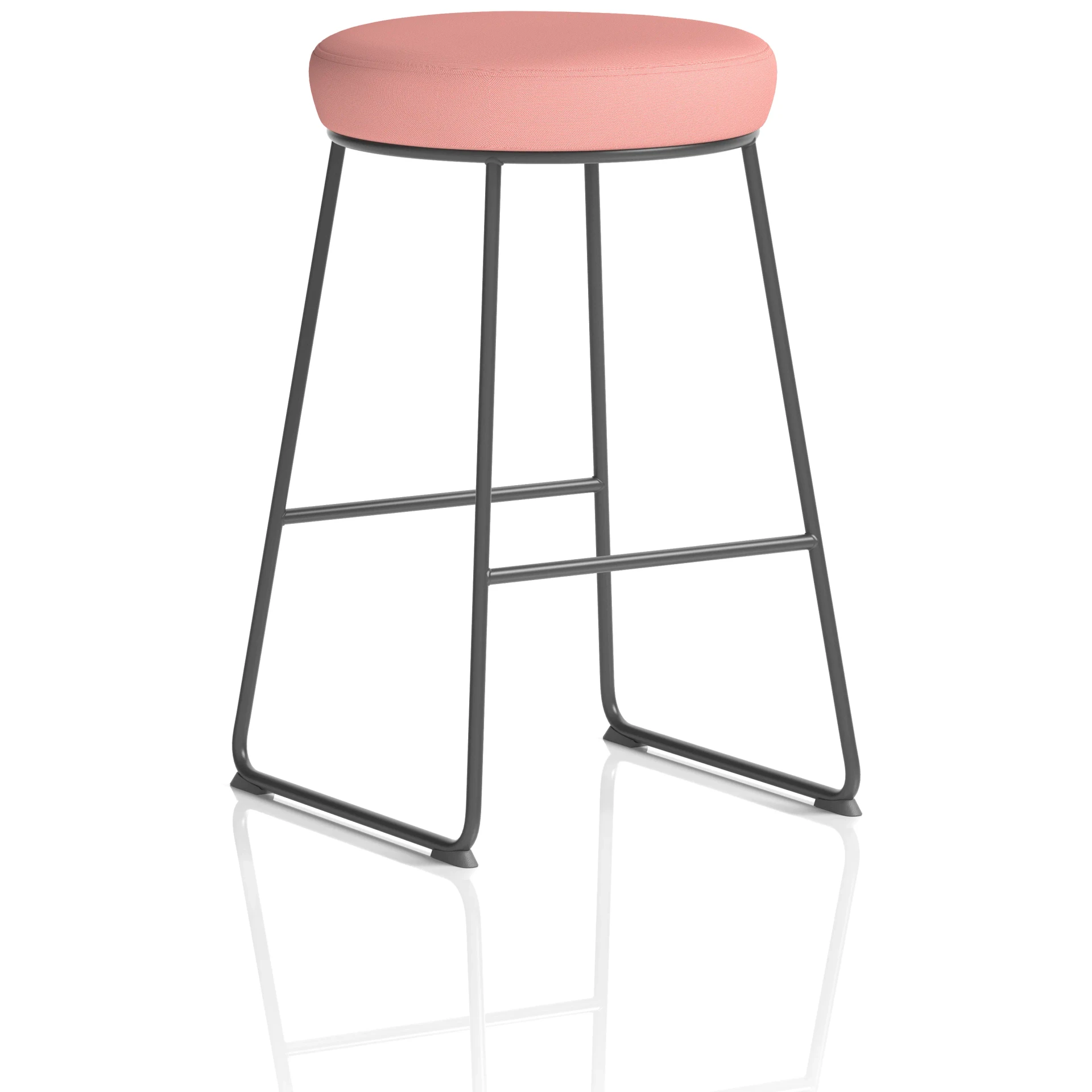 Turin Black Frame Stackable Fabric Bar Stool