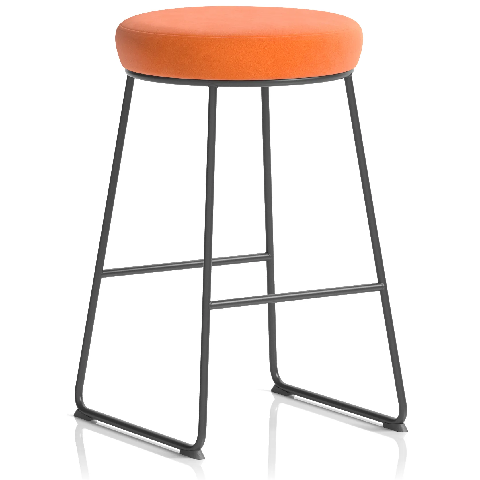 Turin Black Frame Stackable Fabric Bar Stool