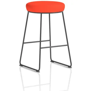 Turin Black Frame Stackable Fabric Bar Stool