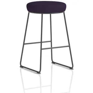 Turin Black Frame Stackable Fabric Bar Stool
