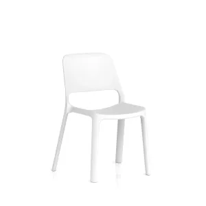 Nest Loop Stacking Cafe & Bistro Chair - No Arms / White