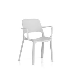 Nest Loop Stacking Cafe & Bistro Chair - Fixed Arms / Grey