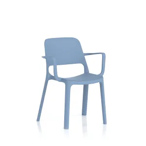 Nest Loop Stacking Cafe & Bistro Chair - Fixed Arms / Blue