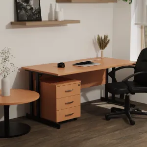 Bella Medium Back Black Bonded Leather Black Frame Cantilever Visitor Chair