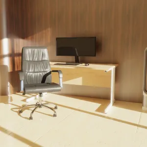 Carter Medium Back Black Leather Cantilever Visitor Office Chair with Arms