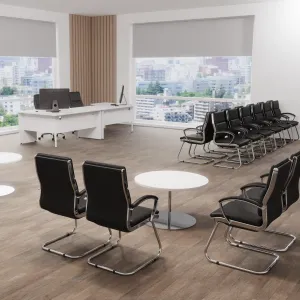 Classic Medium Back Cantilever Visitor Chair with Arms