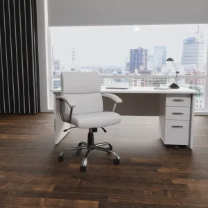 Desire Medium Back Leather Cantilever Visitor Chair with Arms