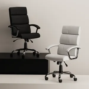 Desire Medium Back Leather Cantilever Visitor Chair with Arms