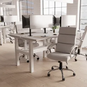 Desire Medium Back Leather Cantilever Visitor Chair with Arms