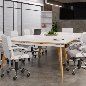 Desire Medium Back Leather Cantilever Visitor Chair with Arms