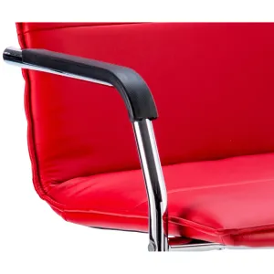 Echo Medium Back Leather Cantilever Visitor Chair with Arms