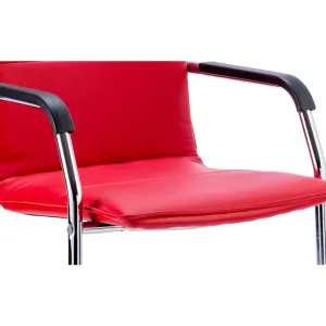 Echo Medium Back Leather Cantilever Visitor Chair with Arms