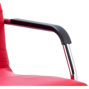 Echo Medium Back Leather Cantilever Visitor Chair with Arms