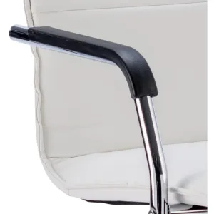 Echo Medium Back Leather Stackable Cantilever Visitor Chair with Arms