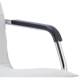 Echo Medium Back Leather Stackable Cantilever Visitor Chair with Arms