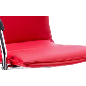 Echo Medium Back Leather Stackable Cantilever Visitor Chair with Arms