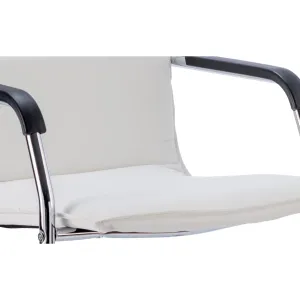 Echo Medium Back Leather Stackable Cantilever Visitor Chair with Arms