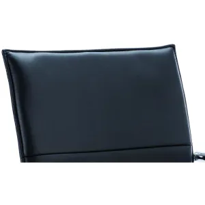 Echo Medium Back Leather Stackable Cantilever Visitor Chair with Arms