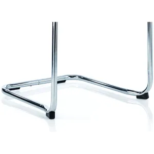 Echo Medium Back Leather Stackable Cantilever Visitor Chair with Arms