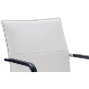 Echo Medium Back Leather Stackable Cantilever Visitor Chair with Arms