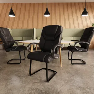 Galloway High Back Cantilever Visitor Chair with Arms