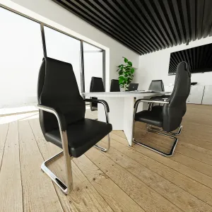 Mien High Back Leather Cantilever Visitor Office Chair
