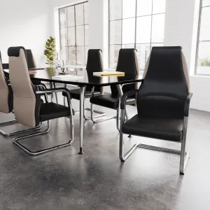 Mien High Back Leather Cantilever Visitor Office Chair