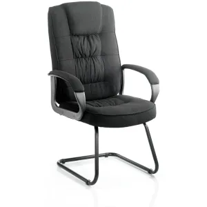 Moore Deluxe High Back Black Cantilever Visitor Chair with Arms