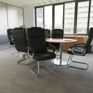 Moore Deluxe High Back Black Cantilever Visitor Chair with Arms