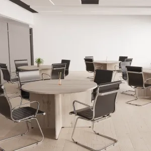 Nola Black Leather Cantilever Visitor Chair with Arms