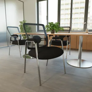 Portland Mesh Back Cantilever Visitor Chair with Arms