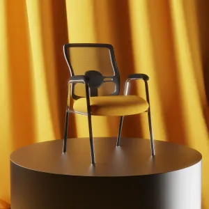 Portland Mesh Back Cantilever Visitor Chair with Arms