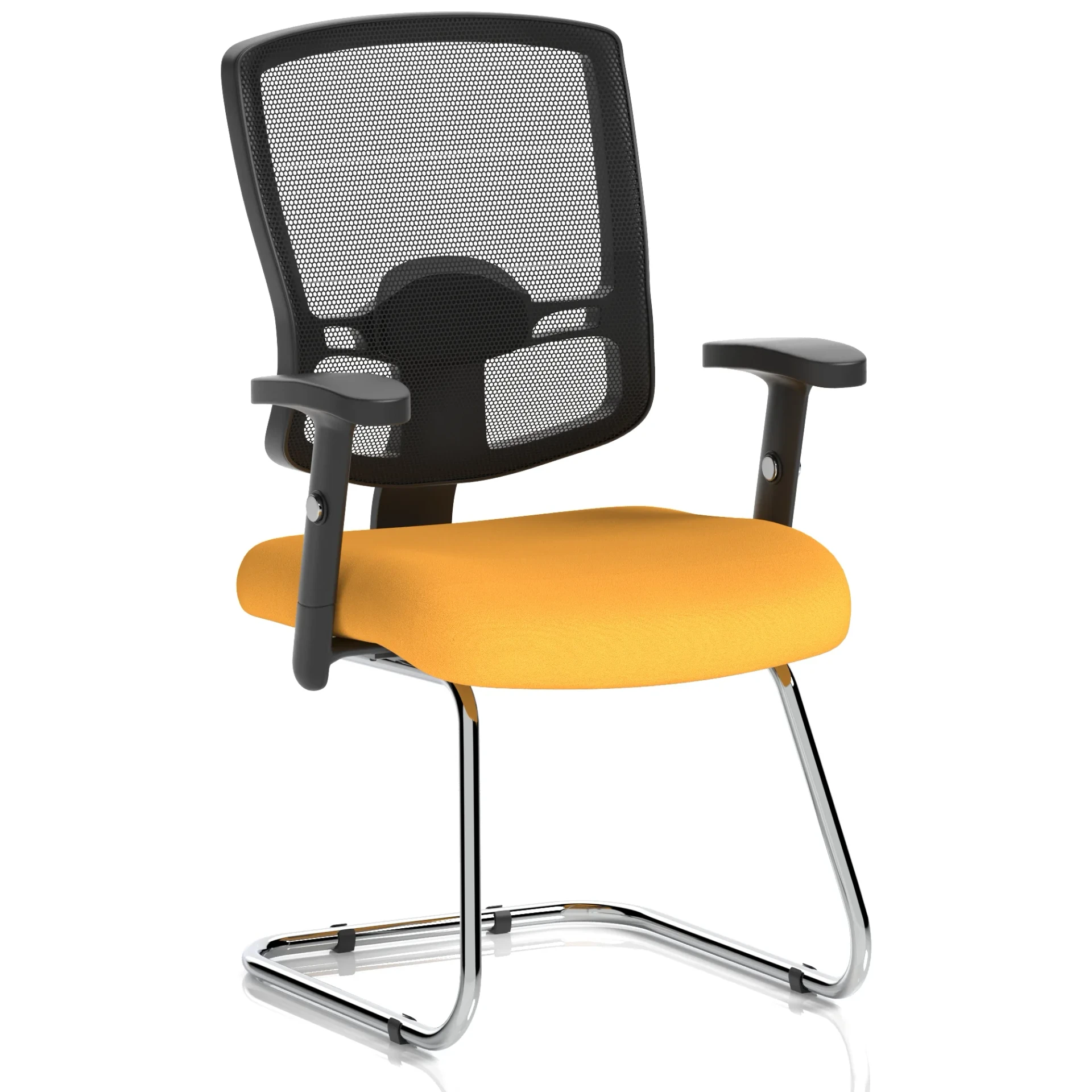 Portland Mesh Back Cantilever Visitor Chair with Optional Arms