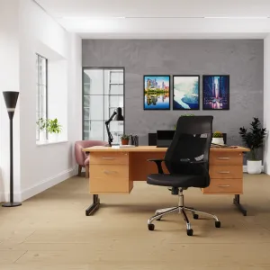 Baye High Mesh Back Task Operator Black Leather Office Chair with Arms
