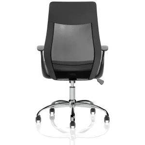 Baye High Mesh Back Task Operator Black Leather Office Chair with Arms