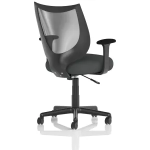 Camden Medium Back Black Mesh Task Operator Office Chair