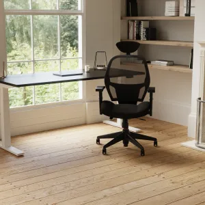 Denver High Mesh Back Black Task Operator Office Chair with Arms