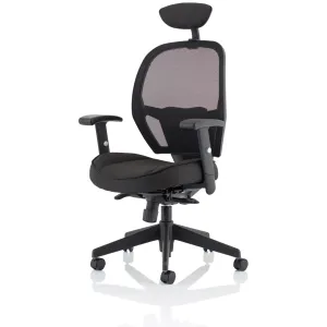 Denver High Mesh Back Black Task Operator Office Chair with Arms