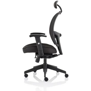 Denver High Mesh Back Black Task Operator Office Chair with Arms