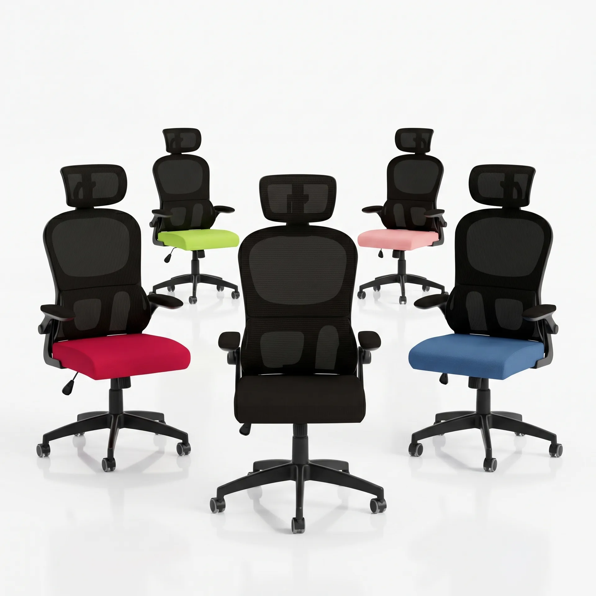 Iris High Mesh Back Task Operator Office Chair with Headrest