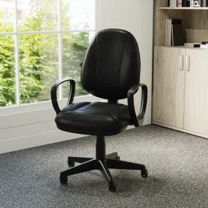 Jackson Medium Back Black Bonded Leather Task Operator Office Chair