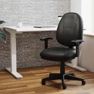 Jackson Medium Back Black Bonded Leather Task Operator Office Chair